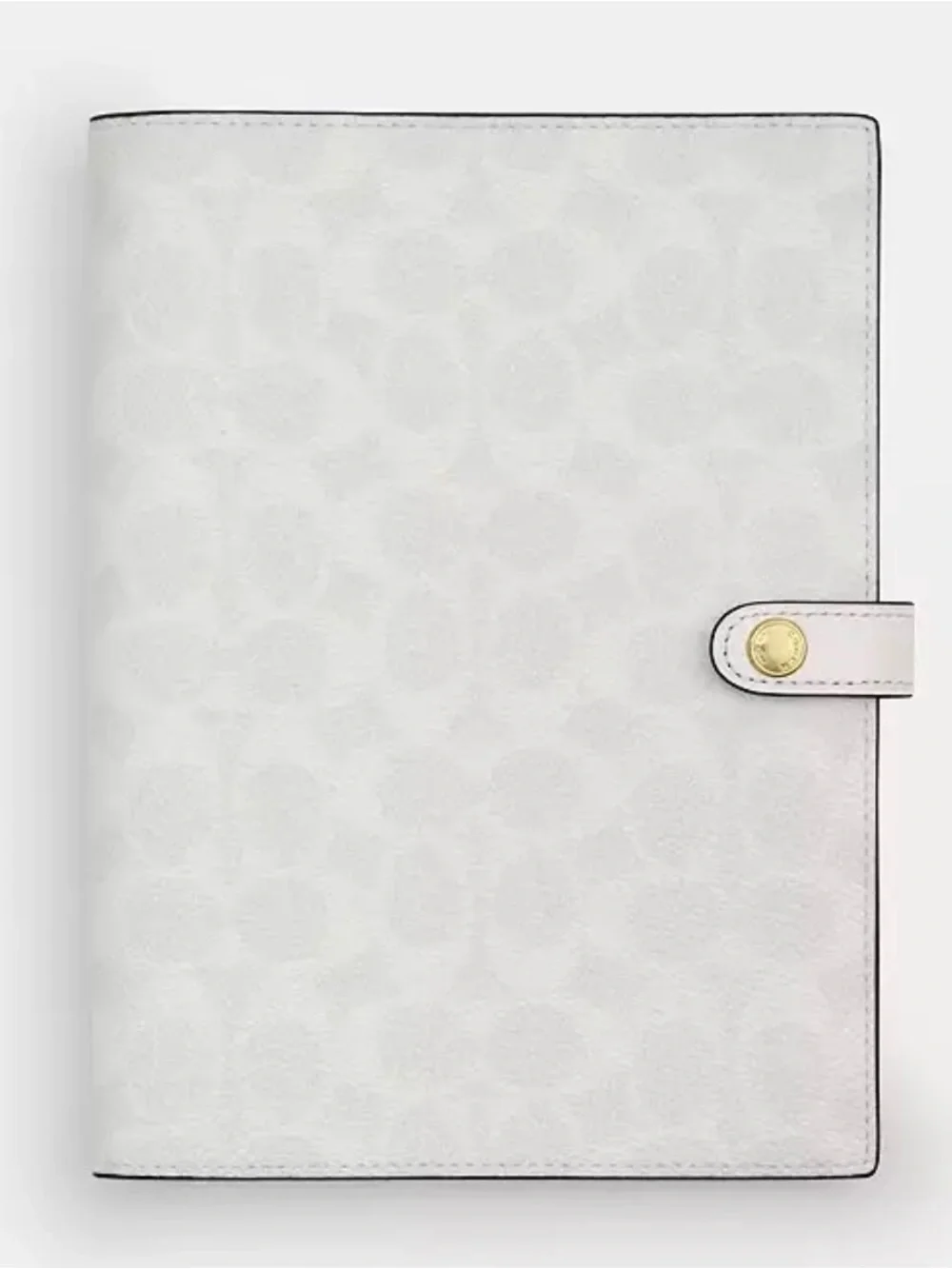 Coach Light Pink & White Signature Agenda Cover with Snap